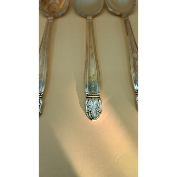 Vintage HOLMES & EDWARDS IS Danish Princess Inlaid Silver Plate - Teaspoon 5 Pcs - Picture 5 of 8